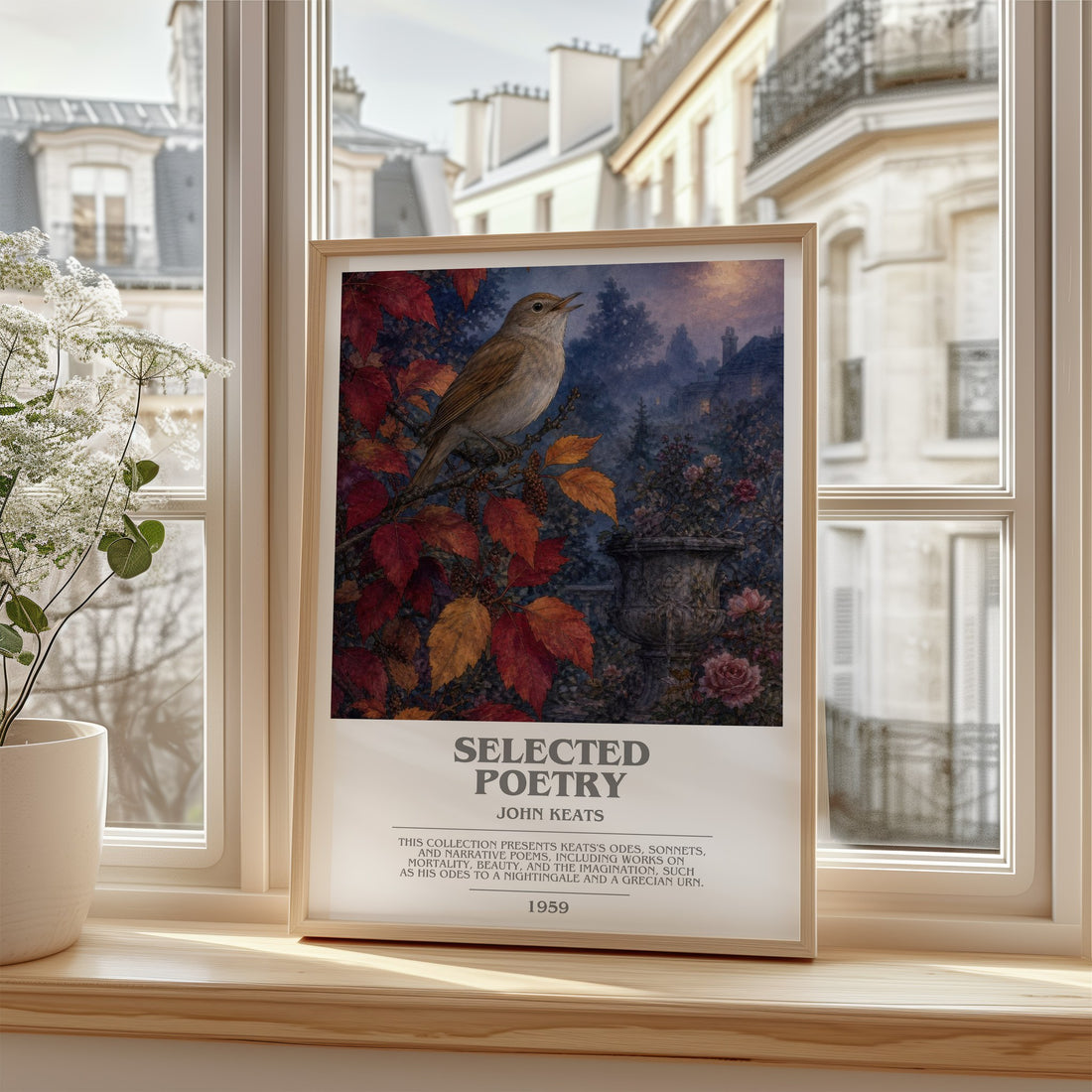Selected poetry bookish poster colour and style options – John Keats book art