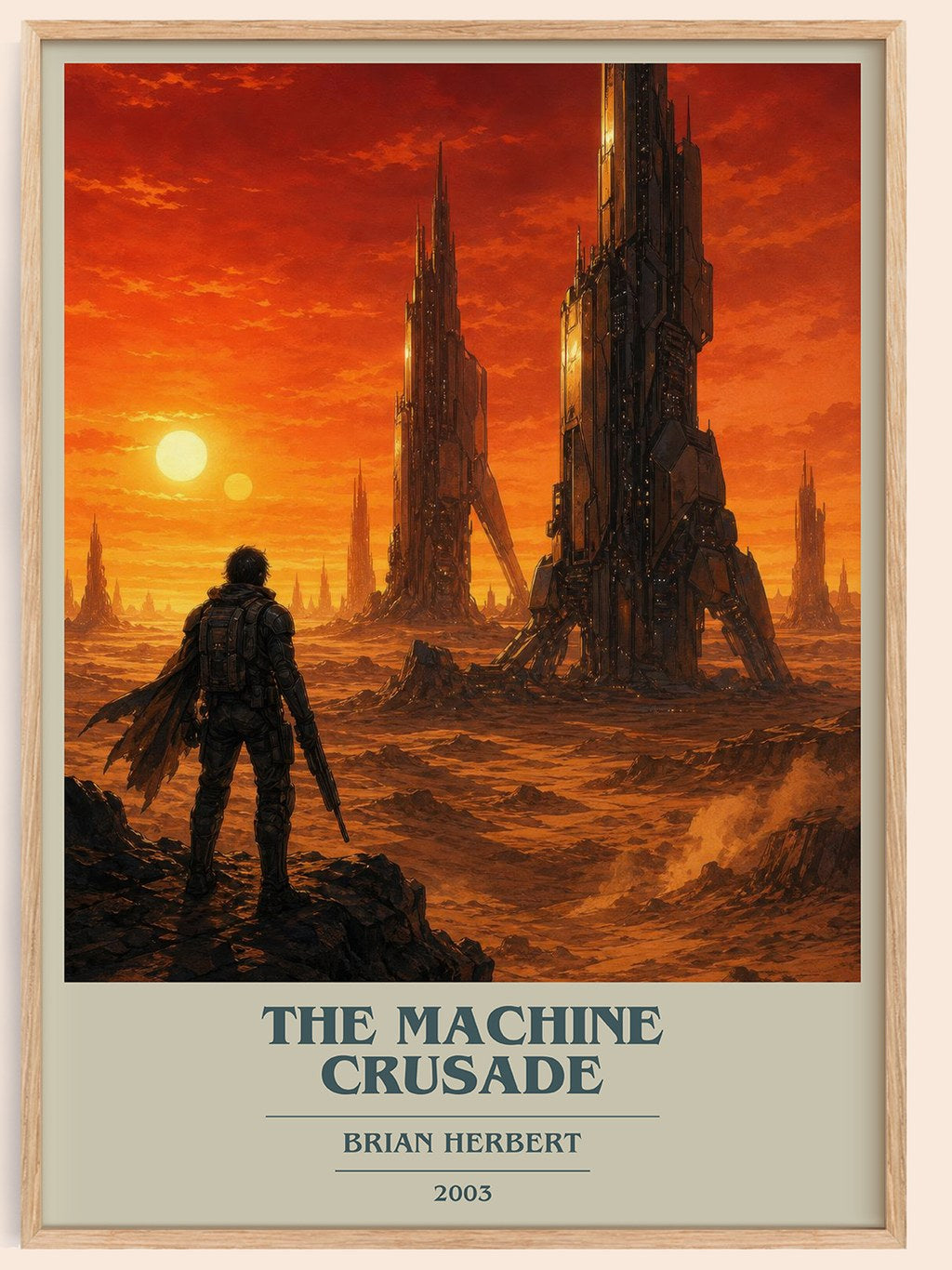 The Machine Crusade book cover book poster by Brian Herbert – framed literary art print