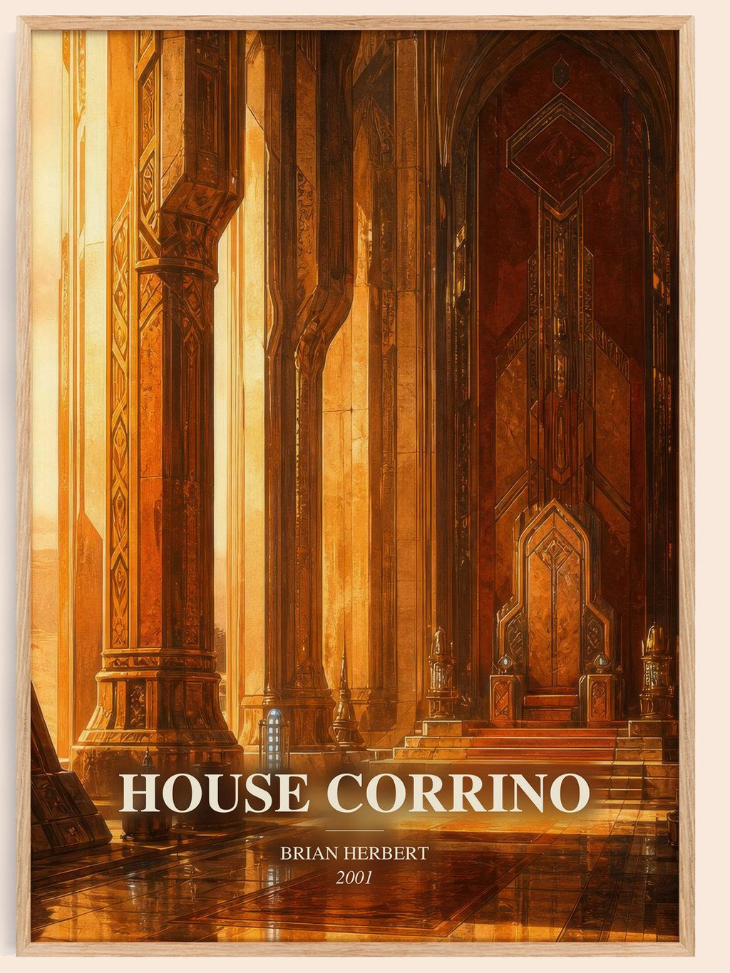 House Corrino watercolour book poster by Brian Herbert – framed literary art print