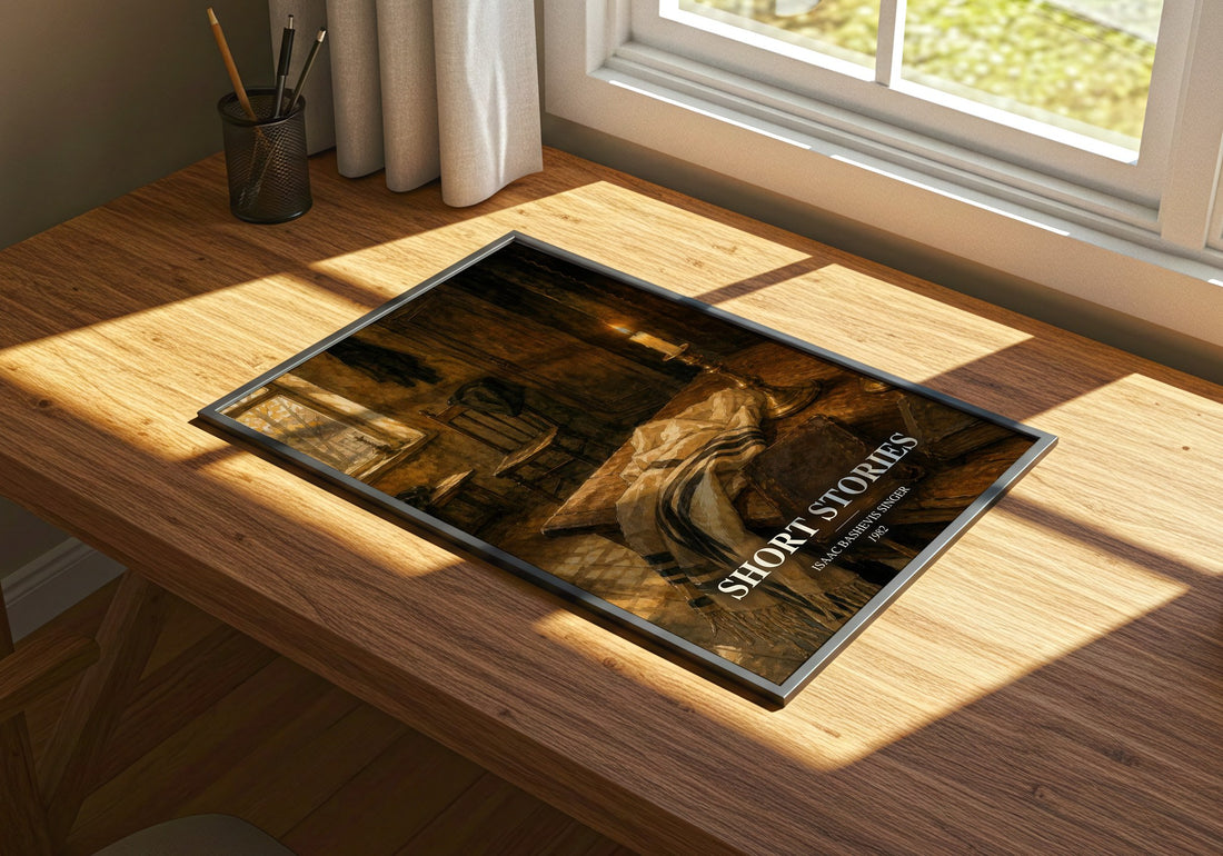 Short stories watercolour book poster framed on wall – literary fiction wall art