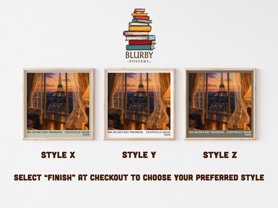 His Secretary Mistress literary print in frame leaning in hallway – romance wall art (mockup)