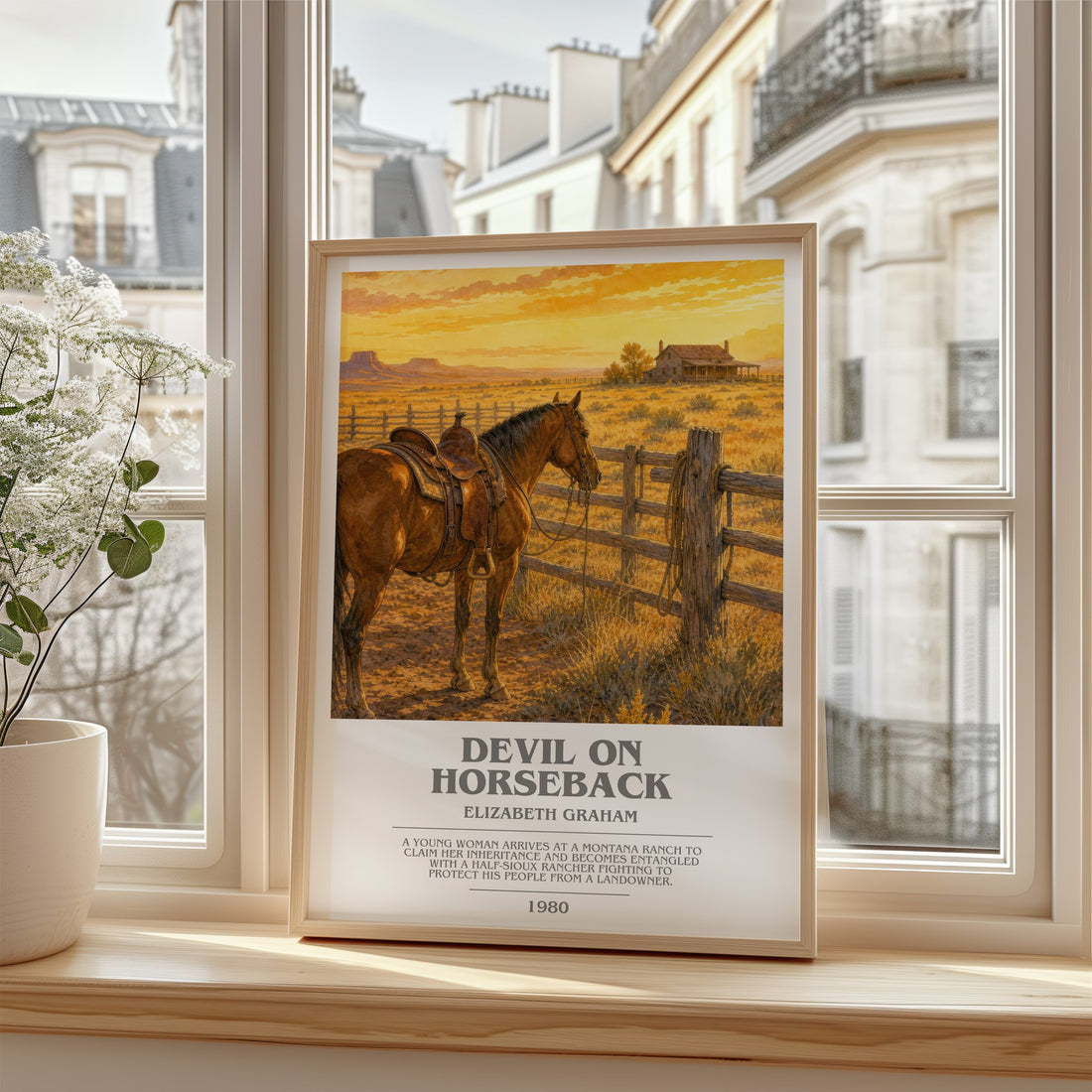 Devil on horseback bookish poster colour and style options – Elizabeth Graham book art