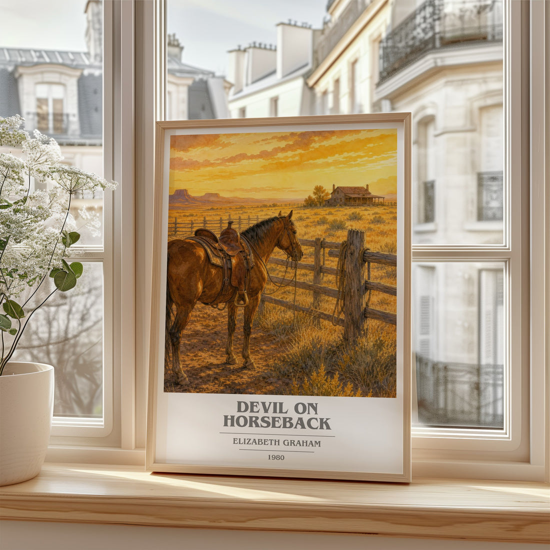 Devil on horseback book cover poster colour and style options – Elizabeth Graham book art