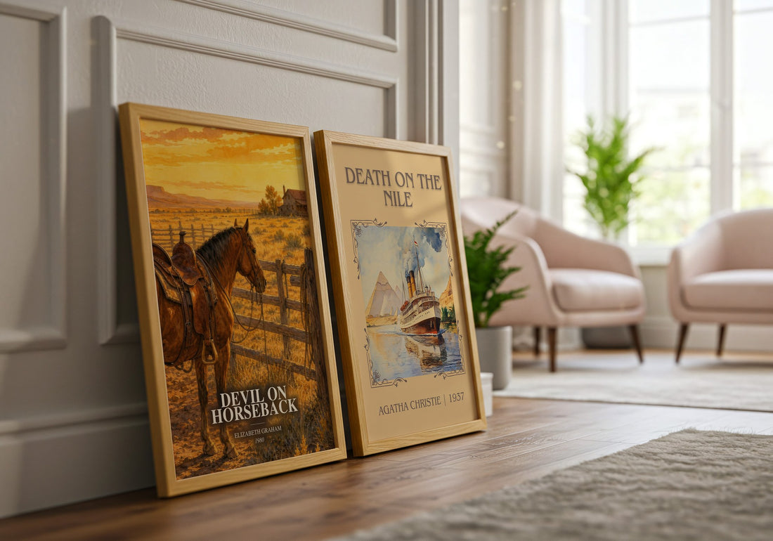 Devil on horseback watercolour print framed by window – literary home decor