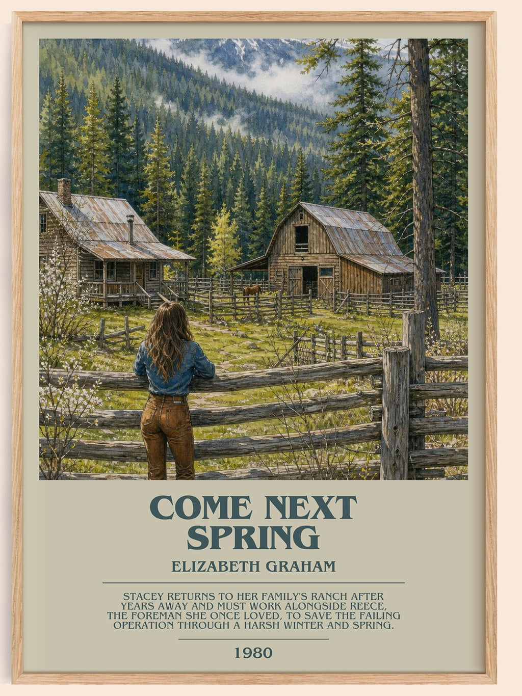 Come Next Spring bookish book poster by Elizabeth Graham – framed literary art print