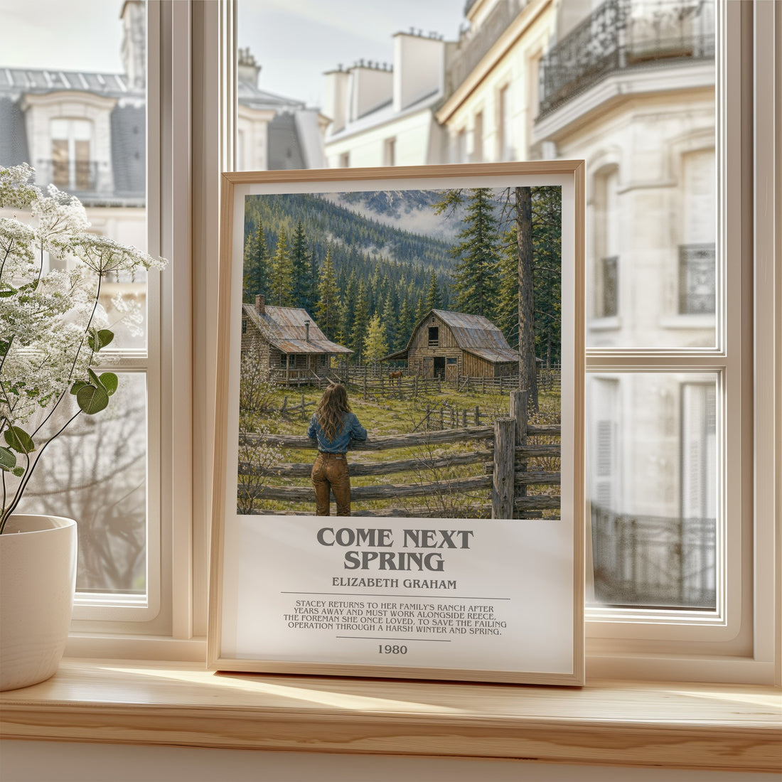 Come Next Spring bookish poster colour and style options – Elizabeth Graham book art