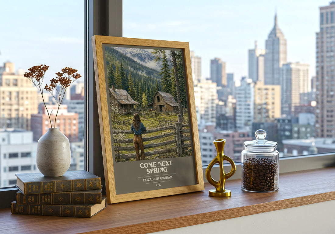 Come Next Spring book cover print framed by window – literary home decor