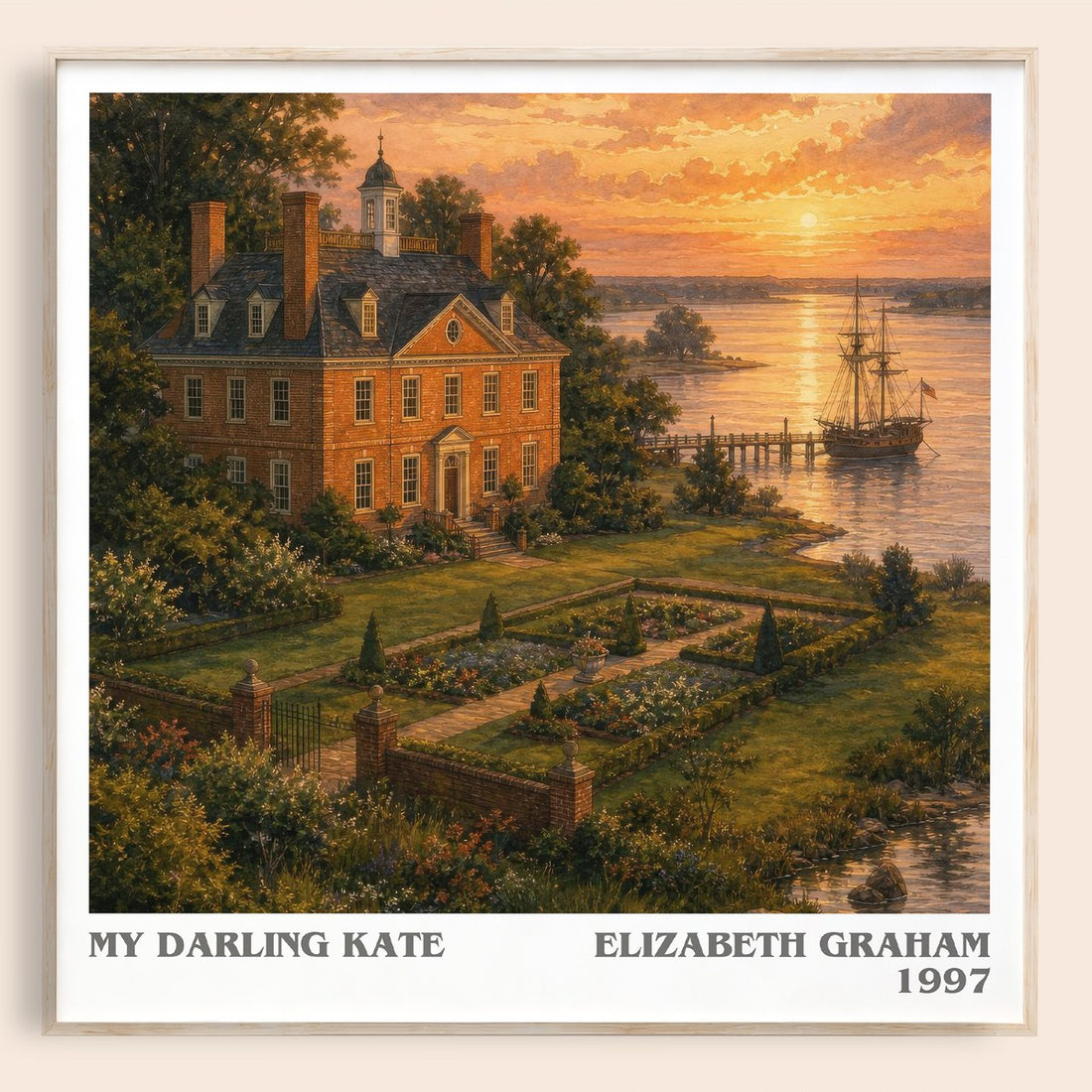 My darling Kate literary book poster by Elizabeth Graham – framed literary art print