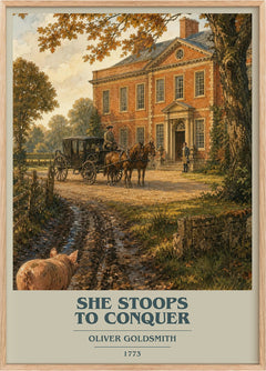 She Stoops To Conquer Book Cover Poster by Oliver Goldsmith