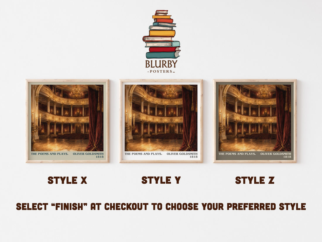 The poems and plays. literary print in frame leaning in hallway – poetry wall art (mockup)