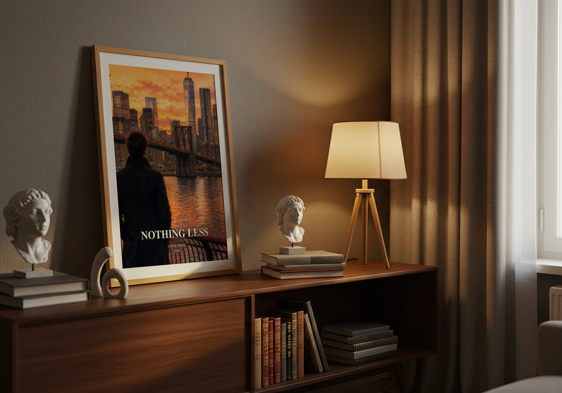 Nothing less watercolour print on bookshelf – Anna Todd fan gift