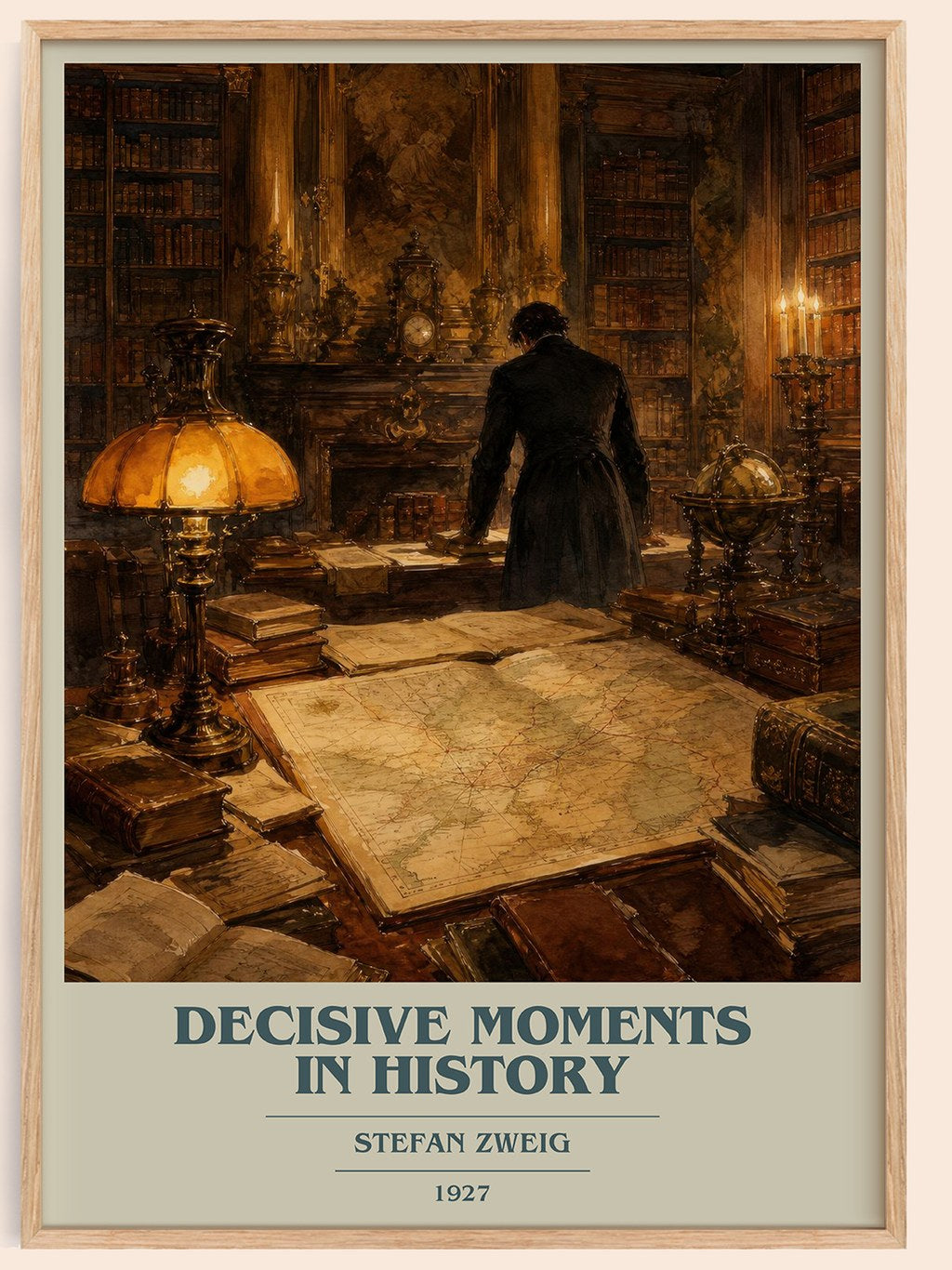 Decisive moments in history book cover book poster by Stefan Zweig – framed literary art print