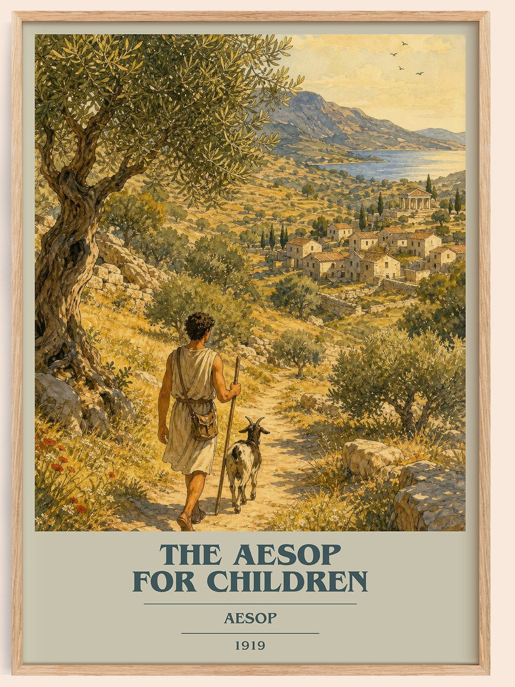 The Aesop for children book cover book poster by Aesop – framed literary art print