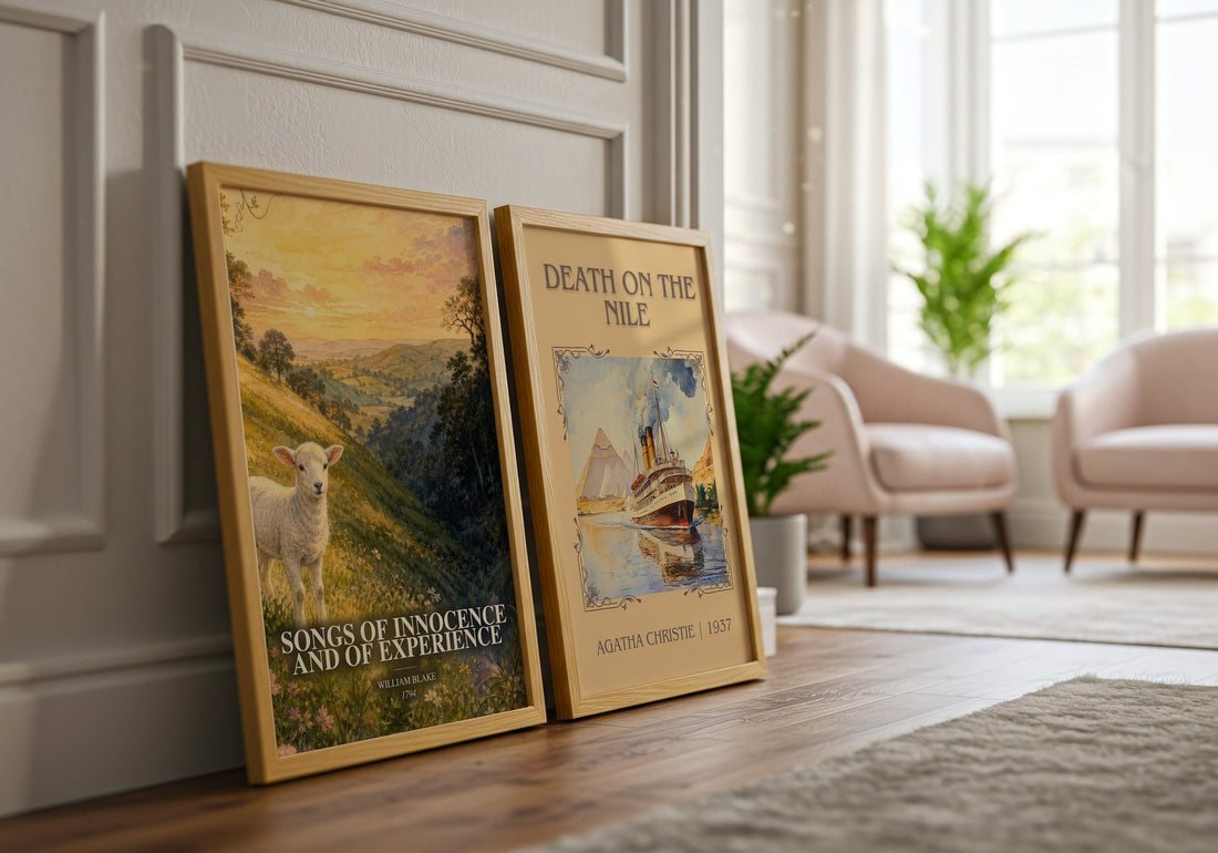 Songs of innocence and of experience watercolour print framed by window – literary home decor