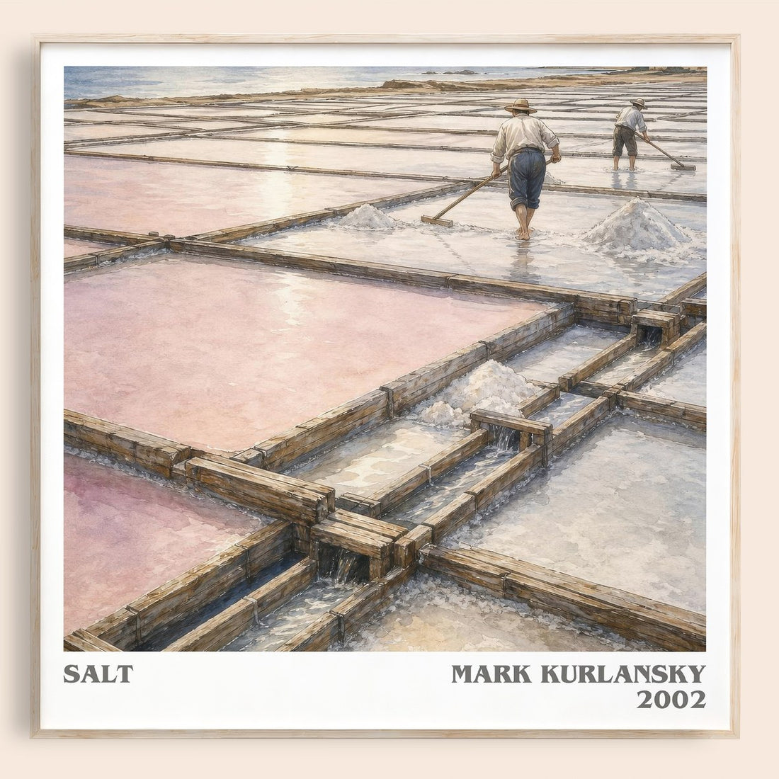 Salt literary book poster by Mark Kurlansky – framed literary art print