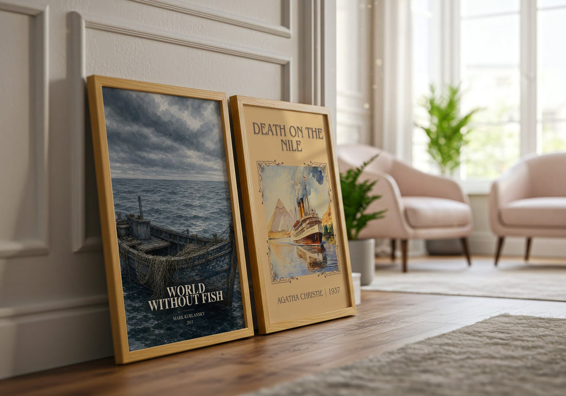 World Without Fish watercolour print framed by window – literary home decor