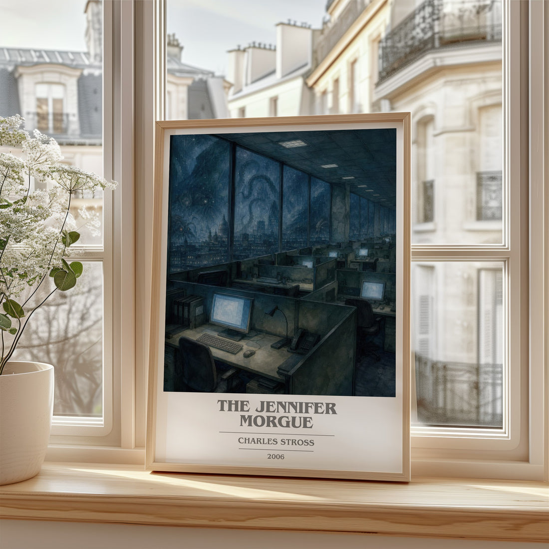 The Jennifer Morgue book cover poster colour and style options – Charles Stross book art