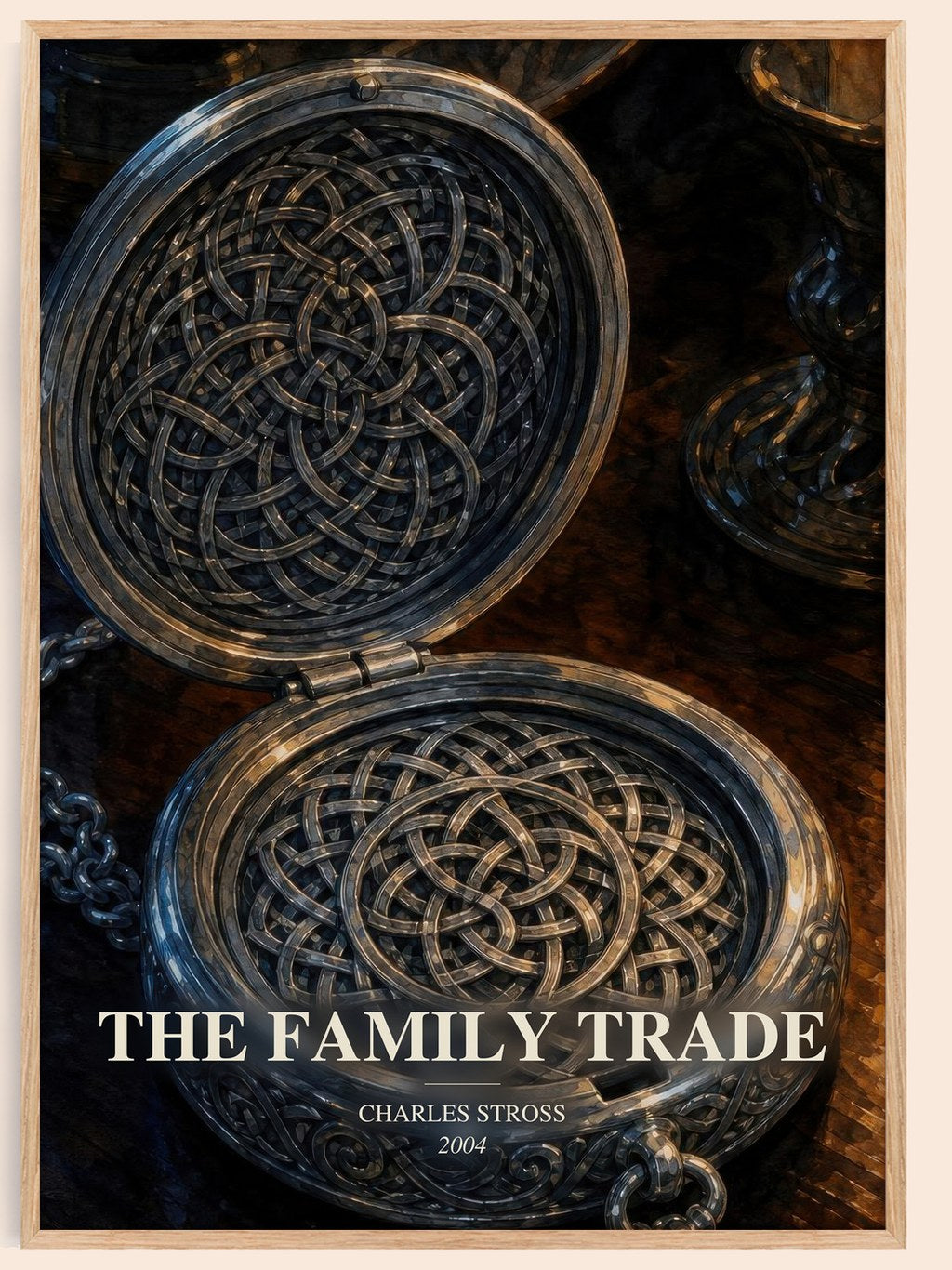 The family trade watercolour book poster by Charles Stross – framed literary art print