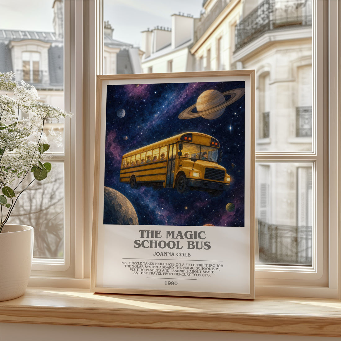 The Magic School Bus bookish poster colour and style options – Joanna Cole book art