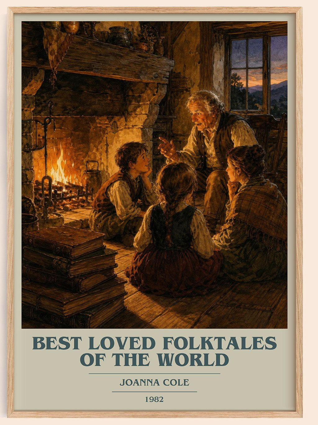 Best Loved Folktales of the World book cover book poster by Joanna Cole – framed literary art print