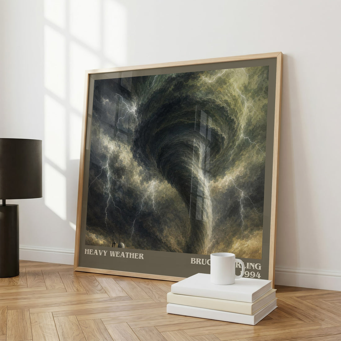 Heavy weather literary print framed by window – literary home decor