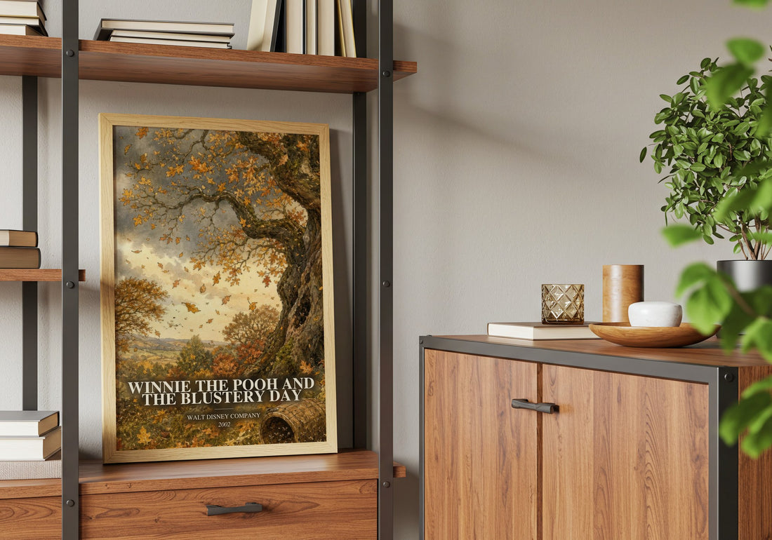 Winnie the Pooh and the Blustery Day book watercolour illustration paper finish options – matte satin gloss