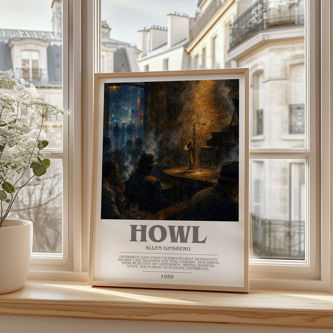 Howl bookish poster colour and style options – Allen Ginsberg book art