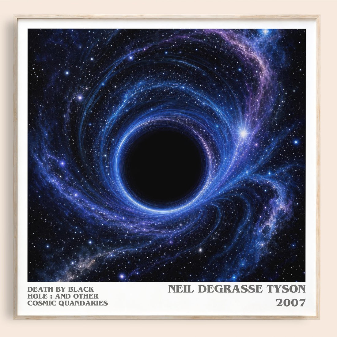 Death by black hole : and other cosmic quandaries literary book poster by Neil deGrasse Tyson – framed literary art print