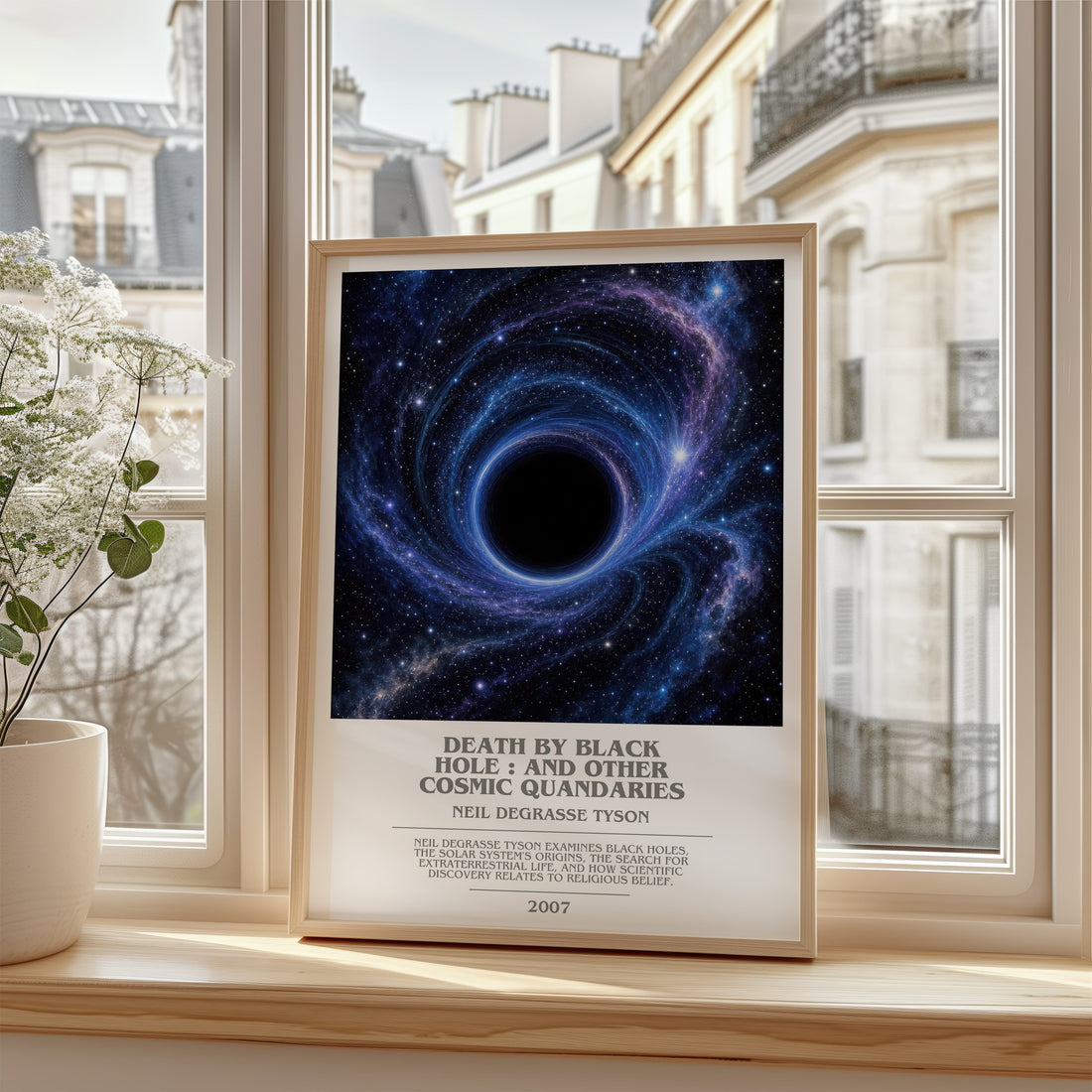 Death by black hole : and other cosmic quandaries bookish poster colour and style options – Neil deGrasse Tyson book art