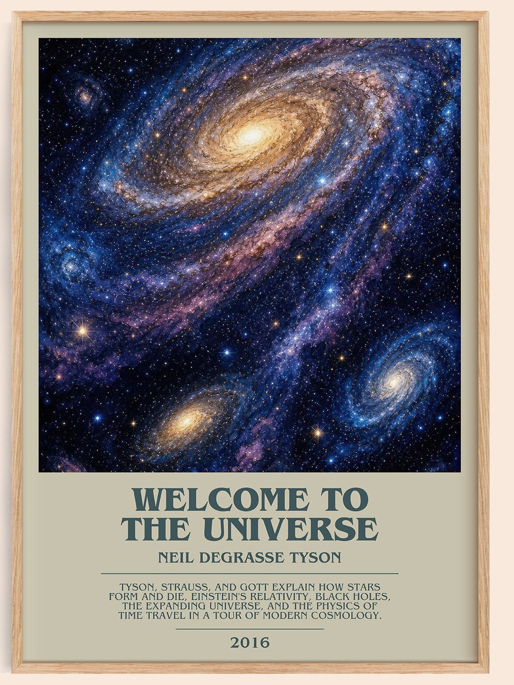 Welcome to the Universe bookish book poster by Neil deGrasse Tyson – framed literary art print