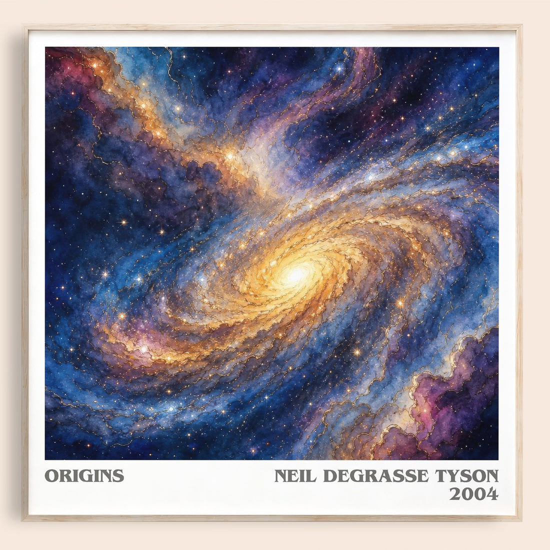 Origins literary book poster by Neil deGrasse Tyson – framed literary art print