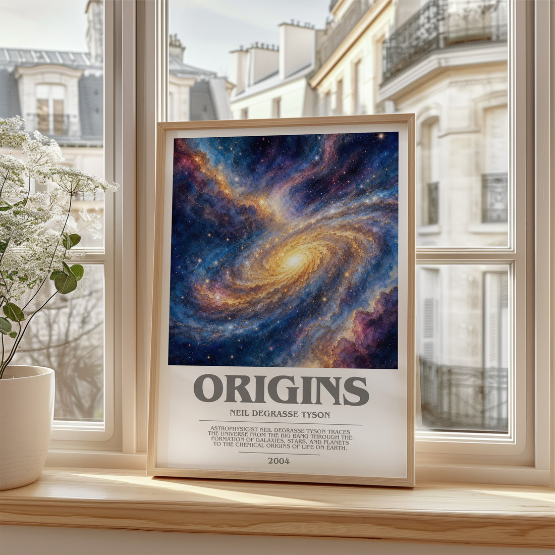 Origins bookish poster colour and style options – Neil deGrasse Tyson book art
