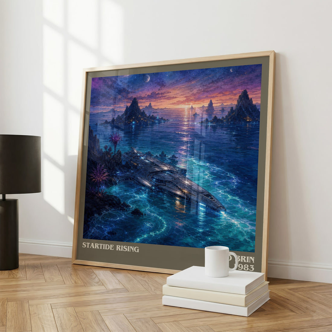 Startide Rising literary print framed by window – literary home decor