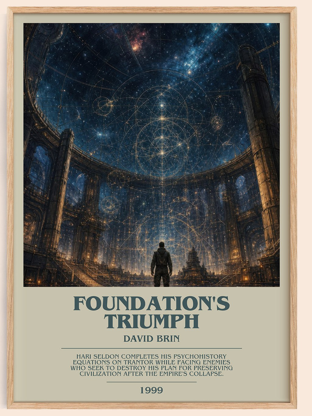 Foundation's Triumph bookish book poster by David Brin – framed literary art print
