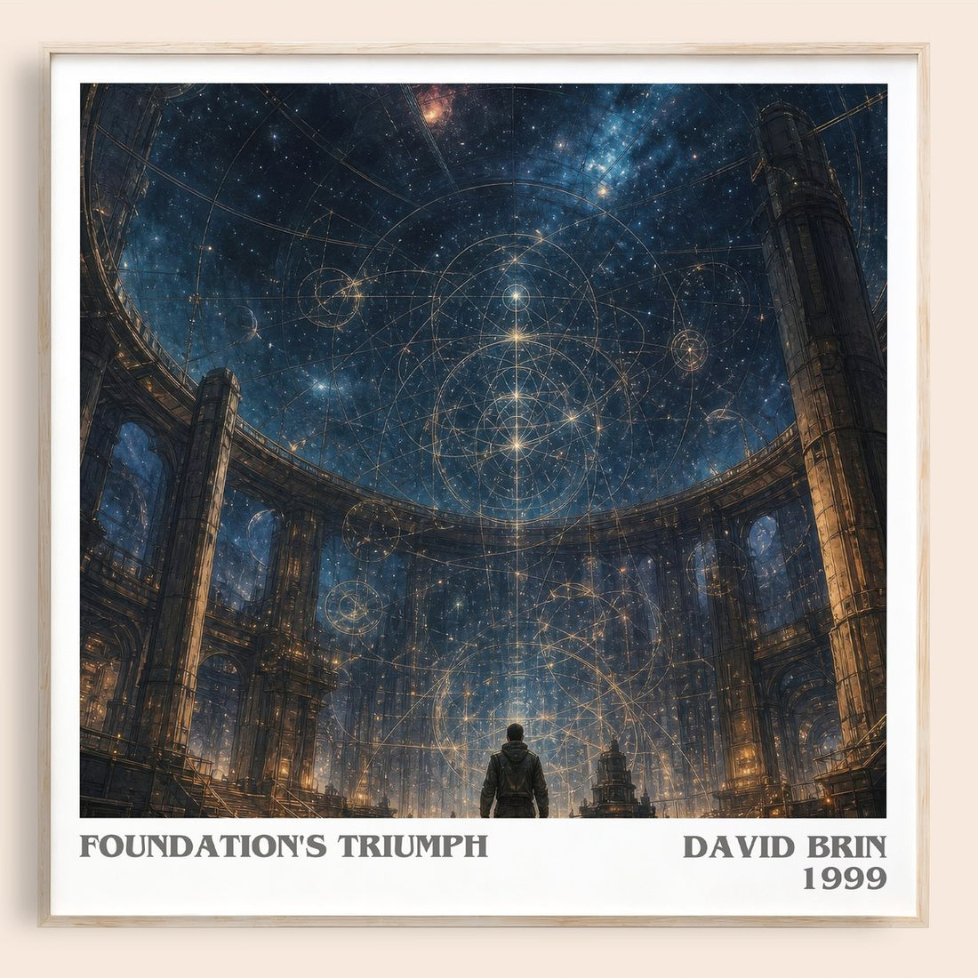 Foundation's Triumph literary book poster by David Brin – framed literary art print