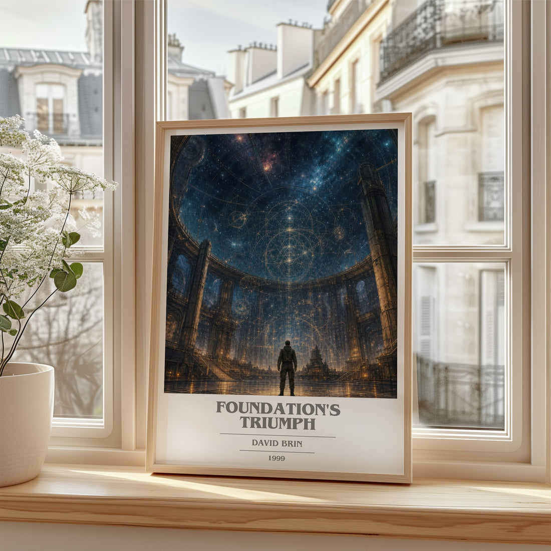 Foundation's Triumph book cover poster colour and style options – David Brin book art