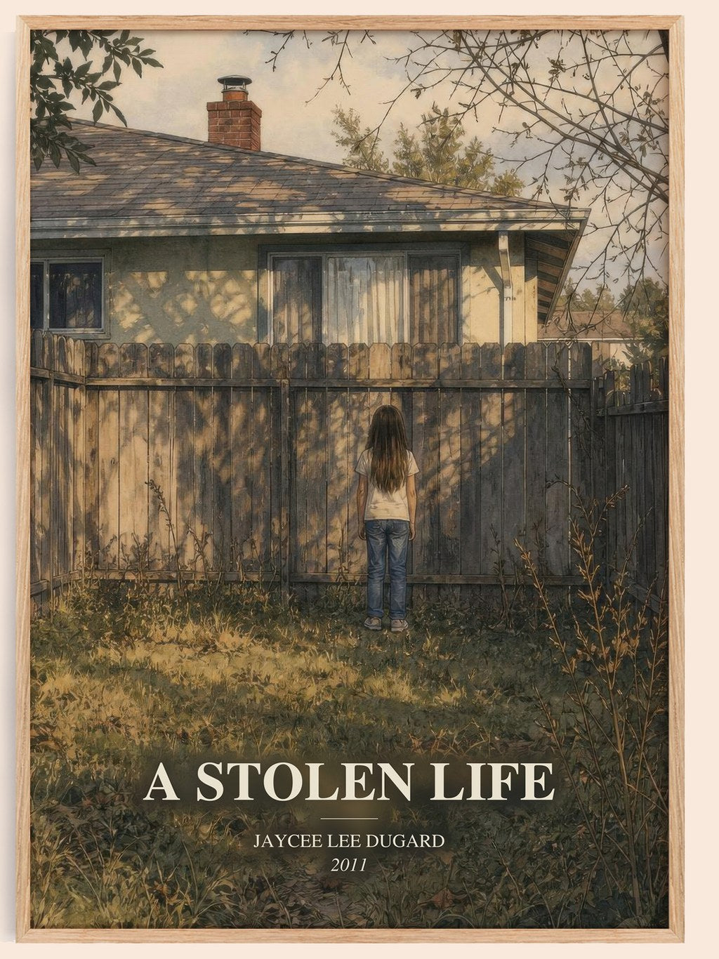 A Stolen Life watercolour book poster by Jaycee Lee Dugard – framed literary art print
