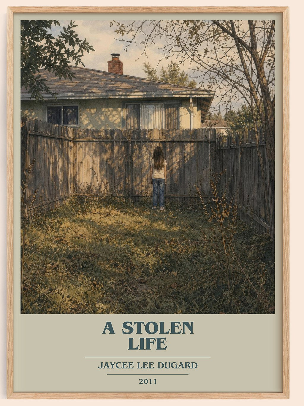 A Stolen Life book cover book poster by Jaycee Lee Dugard – framed literary art print