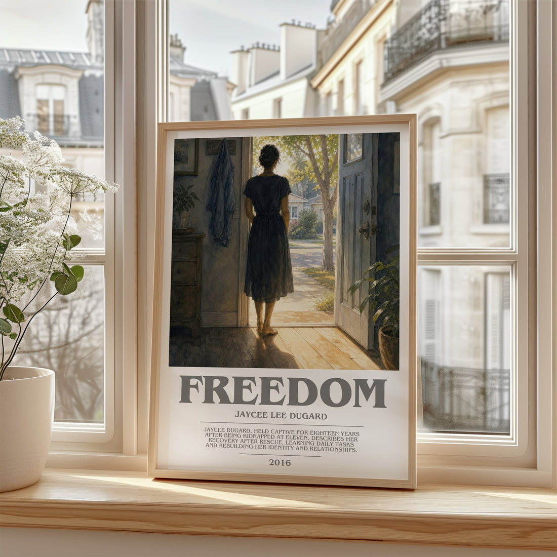 Freedom bookish poster colour and style options – Jaycee Lee Dugard book art