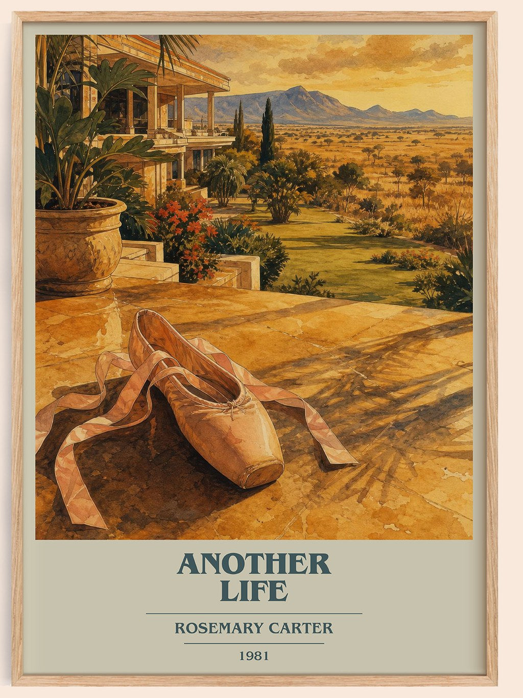Another Life book cover book poster by Rosemary Carter – framed literary art print
