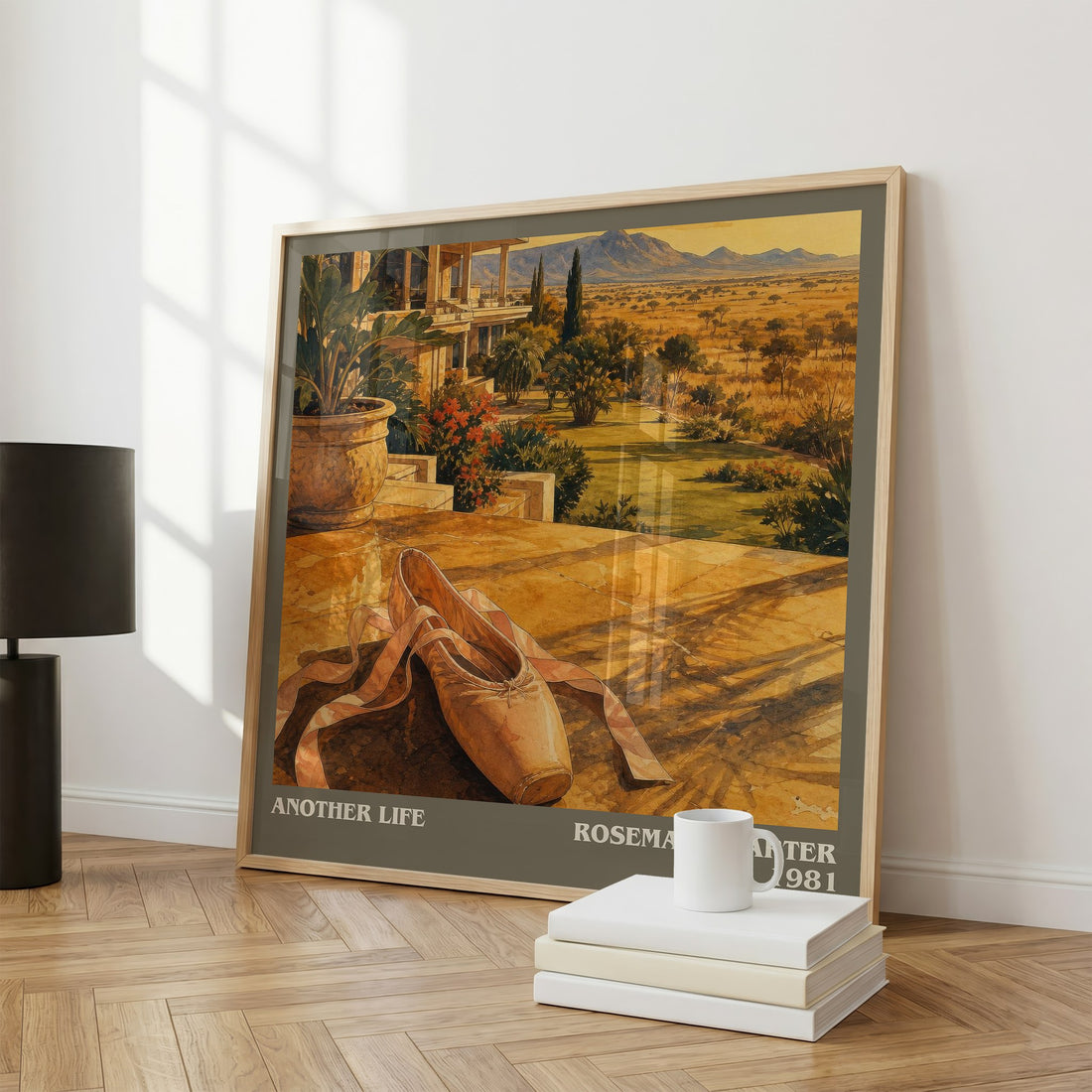 Another Life literary print framed by window – literary home decor