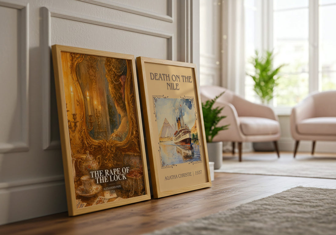 The Rape of the Lock watercolour print framed by window – literary home decor