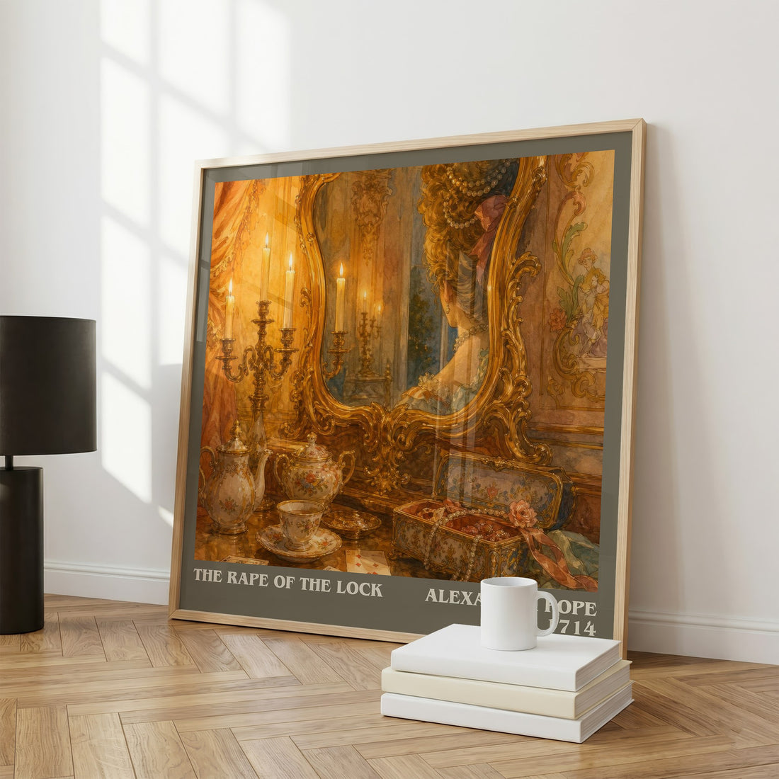 The Rape of the Lock literary print framed by window – literary home decor