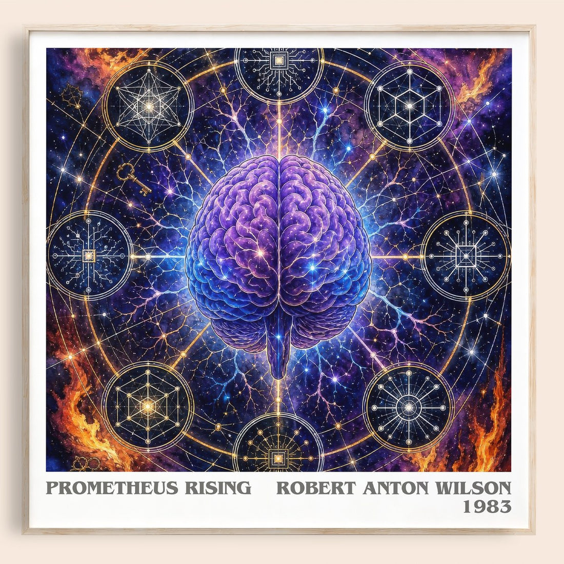 Prometheus Rising literary book poster by Robert Anton Wilson – framed literary art print