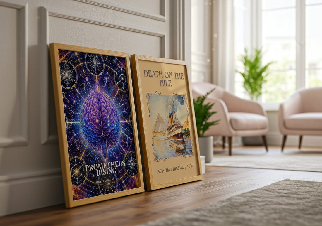 Prometheus Rising watercolour print framed by window – literary home decor