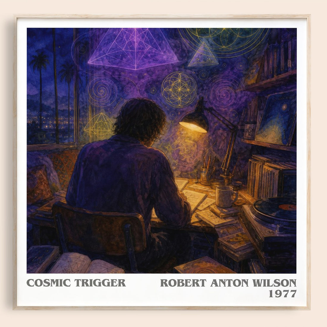 Cosmic Trigger literary book poster by Robert Anton Wilson – framed literary art print