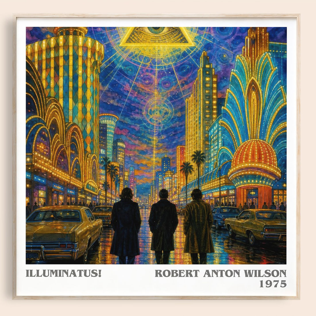 Illuminatus! literary book poster by Robert Anton Wilson – framed literary art print