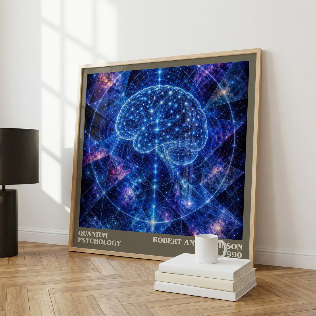 Quantum psychology literary print framed by window – literary home decor