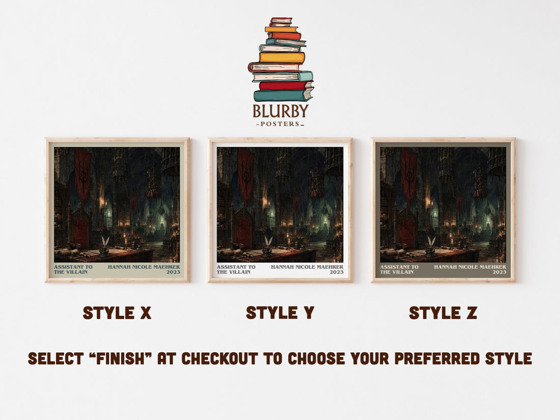 Assistant to the Villain literary print in frame leaning in hallway – fantasy wall art (mockup)
