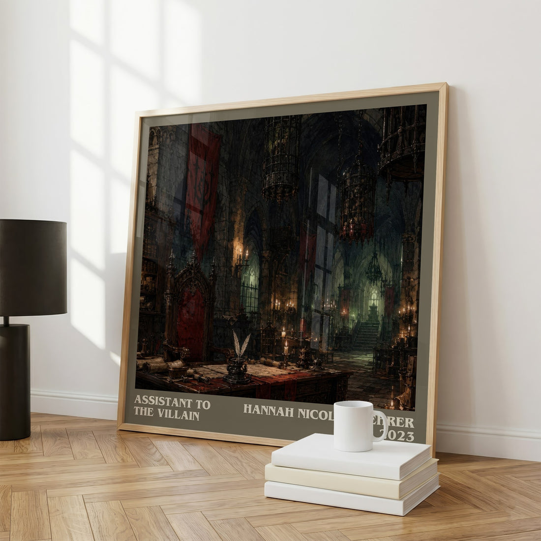 Assistant to the Villain literary print framed by window – literary home decor